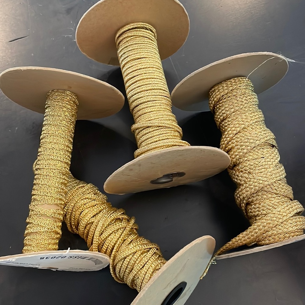 4 rolls of gold Crafting/wrapping Fabric Ribbon